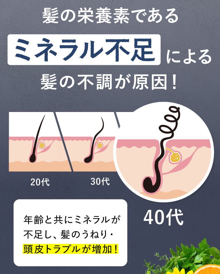 髪悩みはミネラル不足が原因