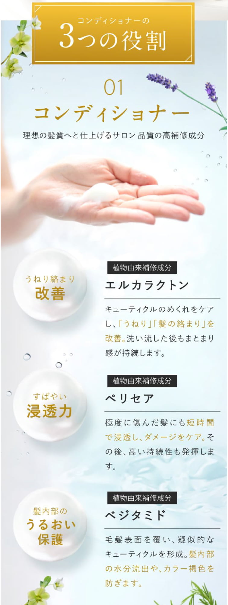 コンディショナーの3つの役割